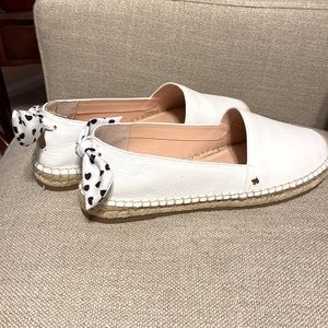 Kate Spade Grayson white woven bow detail espadrilles